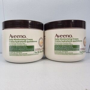 2 Pk Aveeno Daily Moisturizing Cream 20oz Sensitive Skin Hydrates Fragrance Free